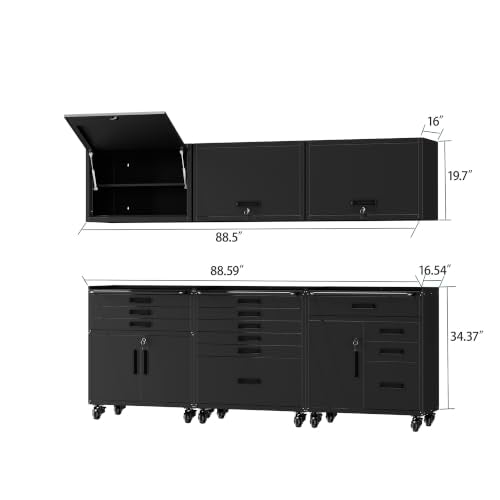 Garage Cabinet System (Black / 6 Pcs-StyleD)