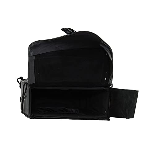 Motorcycle Saddle Bags Genuine Leather Motorcycle Luggage Bag For Softails Sportsters and Choppers (13”x13“x10” / Black)