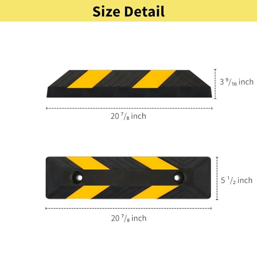 Heavy Duty Parking Curb Wheel Stop (21" - 4Pack)