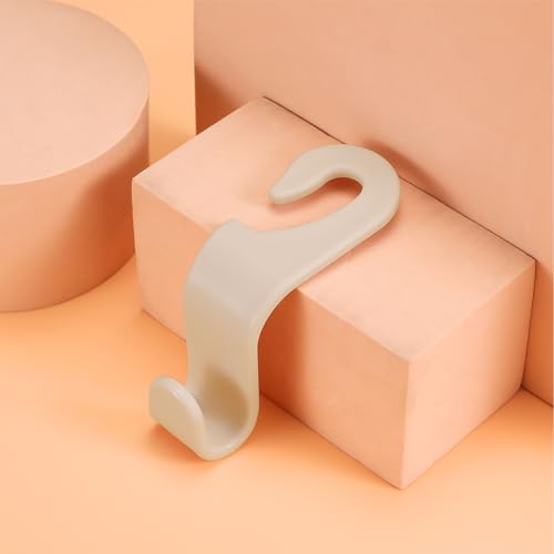 4 Pack Car Seat Headrest Hooks for Vehicle Seats (Beige)