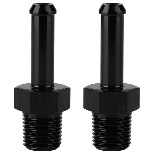 1 8 NPT Male to 1 (1/8 NPT to 1/4 Barb / Black, Straight - 2PCS)