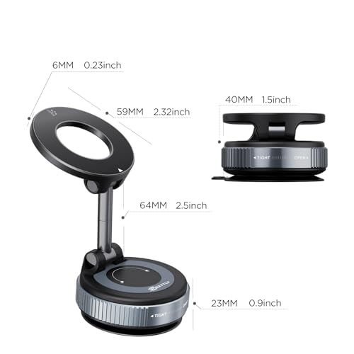 Vacuum Magnetic Phone Holder (Black)