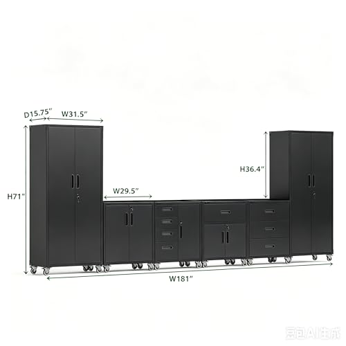 Garage Cabinet System (Black / 6 Pcs-StyleA)