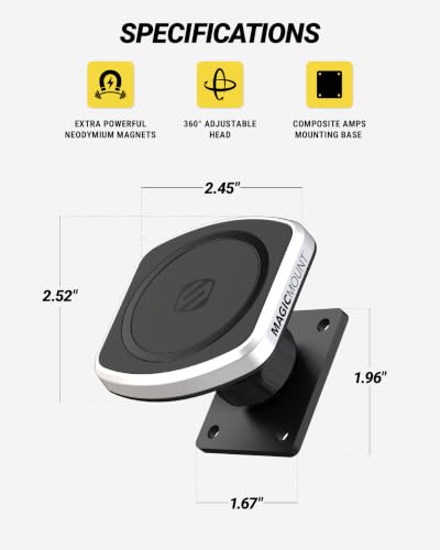 MagicMount Pro2 Magnetic Phone Holder for Car (1 Pack)