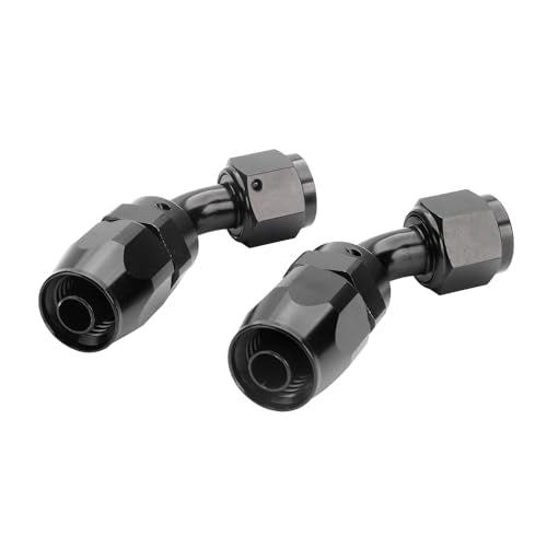 Swivel 4AN Fitting 45 Degree For CPE Braided Hose End Black 2Pcs (4AN 45° 2Pcs)
