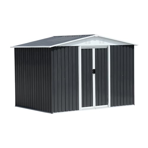 6x8 FT Outdoor Storage Shed (6x8 FT / Gray)