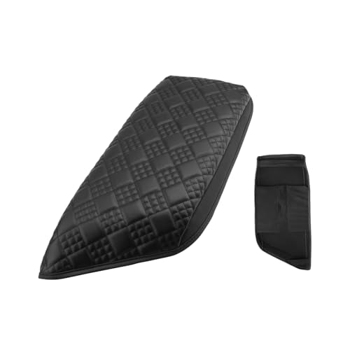 for 2024 2025 2026 Dodge Charger Daytona Center Console Cover Armrest Box Cover for Charger Daytona (Charger Daytona Thickened Black Leather Square)