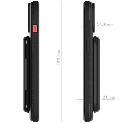 EXEC Apple iPhone 14 Case Wallet with MagSafe Magnetic Credit Card Holder Supports Mag Safe Accessories (iPhone 14 / Black)
