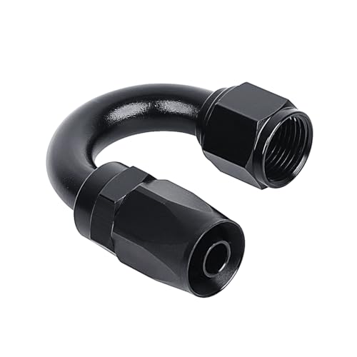 Swivel 8AN Fitting 180 Degree For CPE Braided Hose End Black 2Pcs (8AN 180° 2Pcs)