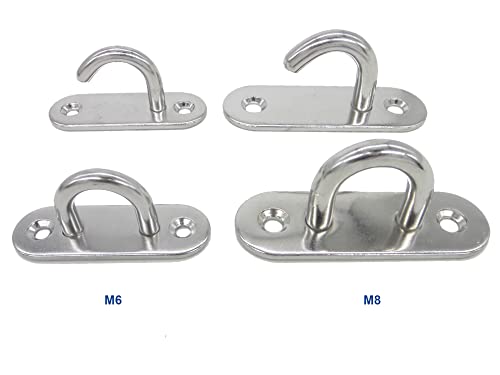Stainless Steel Ceiling Hooks & Wall Hangers with Rings (M8 With Ring)