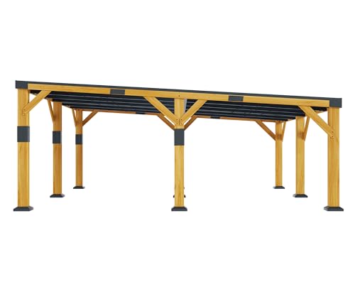 20x20x9.2 FT Heavy Duty Cedar Wood Carport for 2 Cars (20x20x9.2 FT)