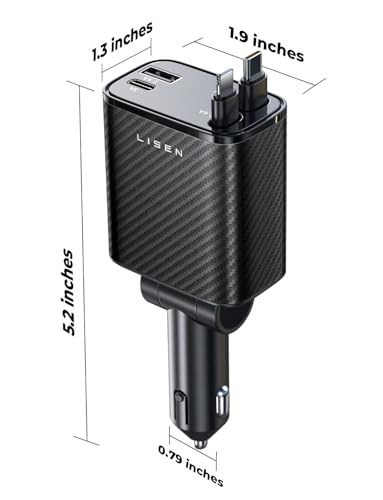 Retractable Car Charger (Carbon Black / 31.5 Inch)