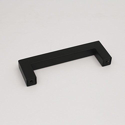 Matte Black Cabinet Pulls Kitchen Drawer Door Flat Square Bar Goldenwarm Pull (Matte Black / 3-3/4 Inch Hole Centers)