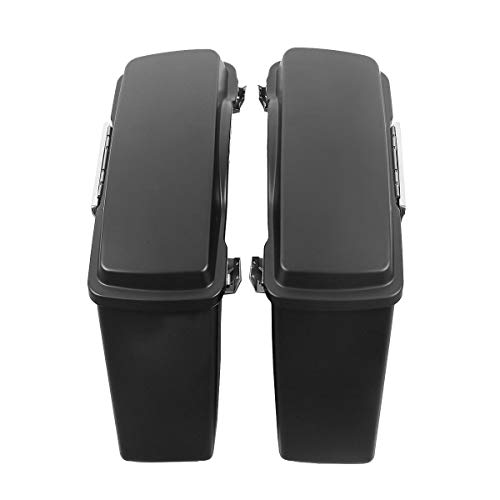 Motorcycle Hard Saddlebags with Black Conversion Brackets Fit For Harley Softail Deluxe Heritage Softail 1984 (Matte Black)