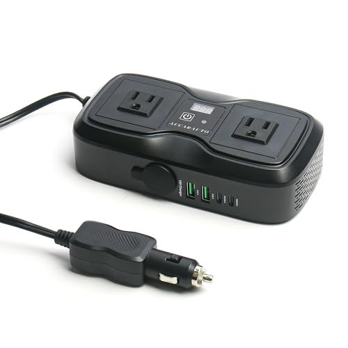 Car Power Inverter DC 12V to 110V AC Car Plug Adapter with AC Outlet (200W)