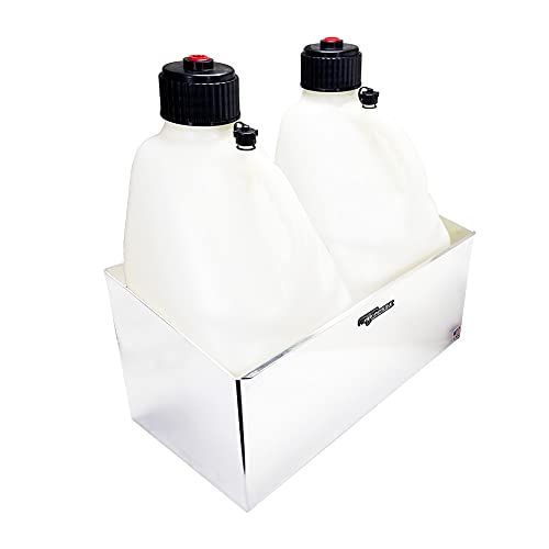 Double Utility Fuel Jug Holder Organizer Storage Rack (Silver)