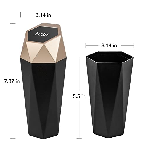 Car Trash Can with Lid (Gold-2Pcs)