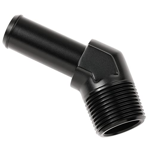 3 4 NPT Male to 3 (3/4 NPT to 3/4 Barb / Black - 45 Degree)