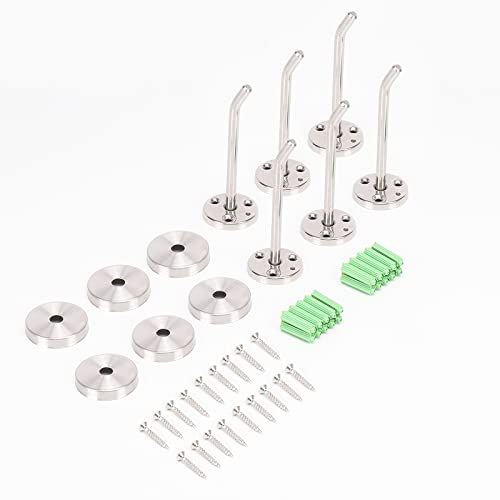 Coat Hooks Wall Mount Hooks for Hanging Hat Hurse Robe (Brushed Nickel / 4 Inch (Wall))