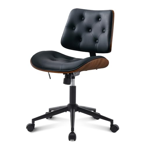Armless Home Office Chair in Button Style (Black / Button Style)