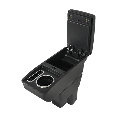 Car Armrest Box Compatible with Honda Fit Jazz Hatchback 2009 (with Cup Holder)