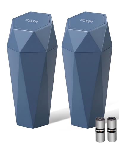 Car Trash Can with Lid (Dark Blue)