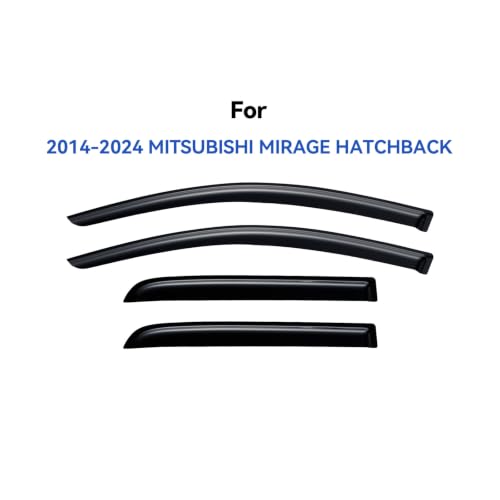 Window Visors Rain Guards for 2014 (2014-2024 Mitsubishi Mirage Hatchback)