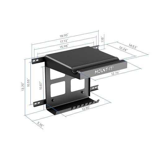 Bike Wall Mount Rack with Shelf and Hooks (Black)
