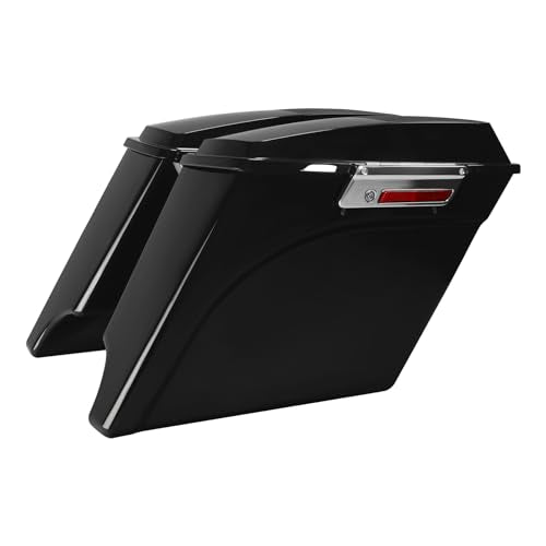 Motorcycle Saddlebags 5" Stretched Extended Hard Saddle Bags W (Stretched W/ Chrome Latches / 5" Extended)