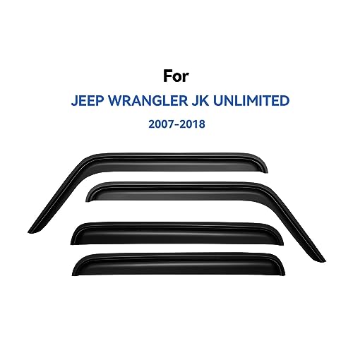 Window Visors Rain Guards for 2007 (2007-2018 Jeep JK)