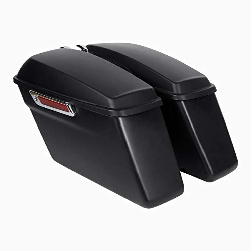 Motorcycle Saddlebags with Black Conversion Brackets Fit For Harley Softail Deluxe Heritage Softail 1984 (Matte Black)