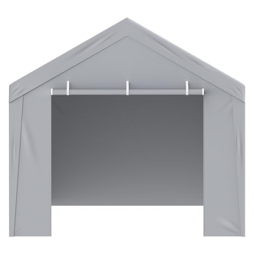 Carport Replacement Canopy Cover Top + Side Wall 13 x 20 ft (Gray / 13x20ft)