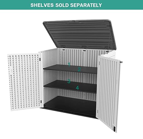 Horizontal Outdoor Storage Shed (48 Cu.ft White Shed-02B)