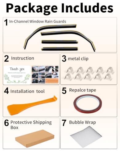 in Channel Window Visors Rain Guards for Toyota 4Runner 2010 (Fit for 2010-2024 Toyota 4Runner)