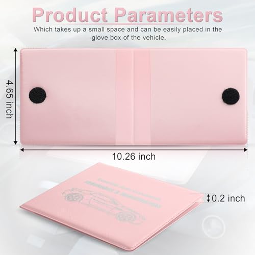 Car Registration and Insurance Card Holder (Mesh Texture Pink)