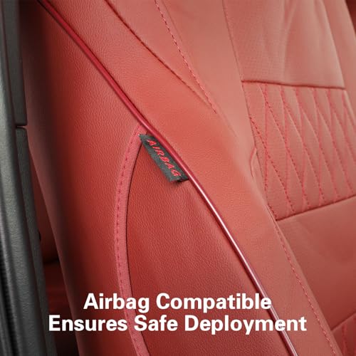 Tacoma Car Seat Covers Custom Fit for Toyota Tacoma (Leather (Burgundy) / 2024-2026 Tacoma (Petrol) Full Set)