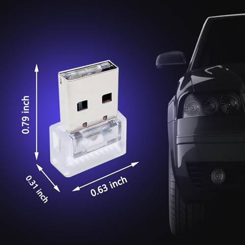 2 Pcs USB LED Car Interior Atmosphere Lamp (Multi)