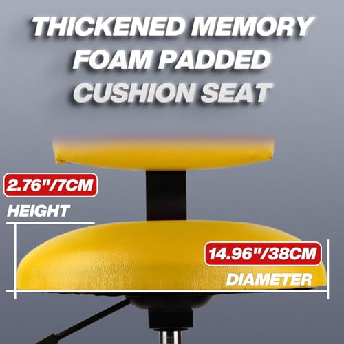 Shop Stool with Backrest (Yellow)