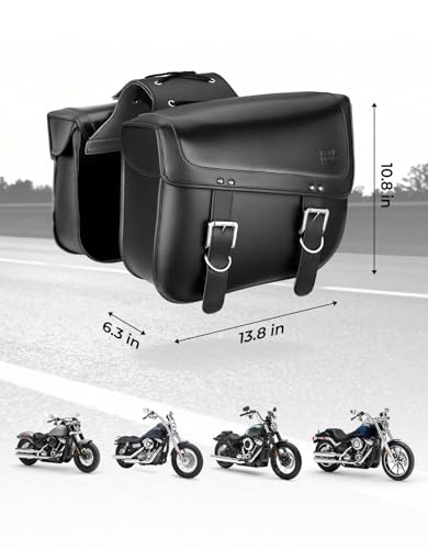 Motorcycle Saddlebags 30L Large Capacity Universal Saddle Bags (Black with Inner Pocket / 30 L)