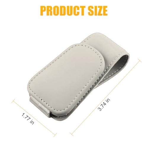 Sunglasses Holders for Car Sun Visor (1 Pack / Light Beige/Leather)