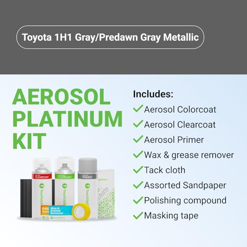 Car Paint Touch Up Spray Kit (Aerosol Spray - Platinum Kit / Gray/Predawn Gray Metallic)
