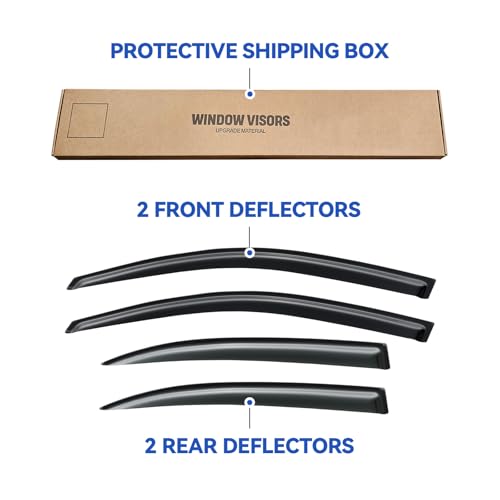 Window Visors Rain Guards for 2013 2014 2015 13 14 15 Chevy Malibu (2013-2015 Chevy Malibu)