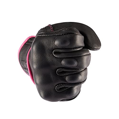 Ladies Full Finger Touch Motorcycle Gloves GL016 PINKBlack XS (X-Small / Pink/Black)