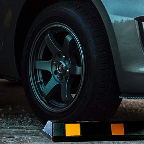 Rubber Parking Curb Garage Car Stopper (black and yellow-2)