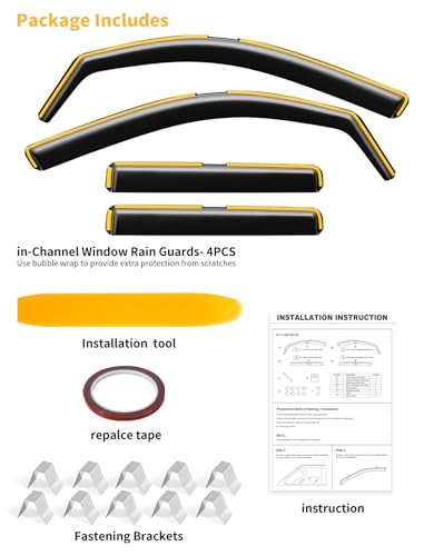 Window Visors Rain Guards for Toyota Tacoma Double Cab 2024 (Fit for 2024-2026 Tacoma Double Cab)