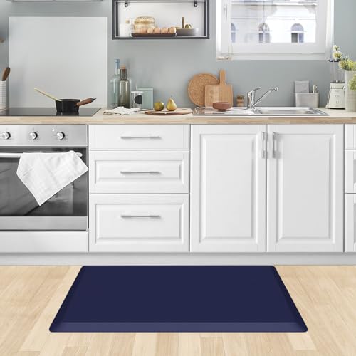 0.8" Thick Kitchen Mat Cushioned Anti Fatigue Rug Comfort Floor Mats (Blue / 39"L x 20"W x 0.8"Th)