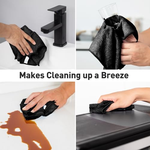 Black Microfiber Cleaning Cloth 13"x13" (12-Pack (13"x13") / Black)