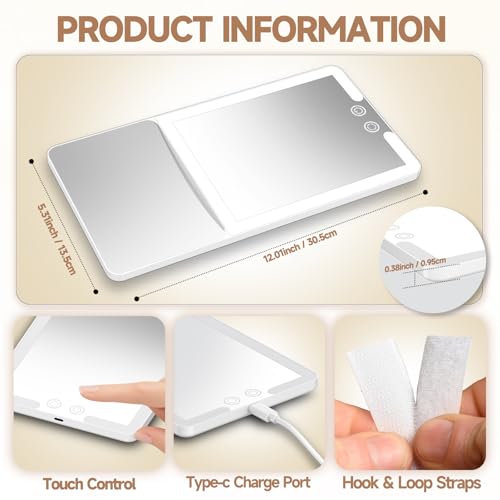 Car Sun Visor Vanity Mirror with Lights (White / (1pcs-1X/20X))
