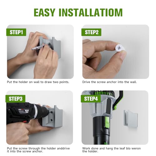 Leaf Blower Wall Mount Holder Compatible with EGO 765 CFM Power+ LB7654 & LB7650 Leaf Blower (Gray)