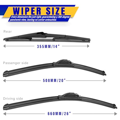 3 Wipers Fits Chrysler Pacifica 2017 (26+20+14)